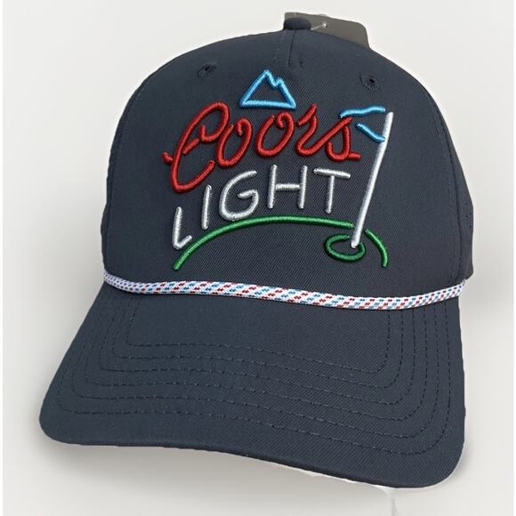 Authentic Coors Light Embroidered 19th Hole Snapback Vented Rope Golf Hat Gray - Picture 1 of 9